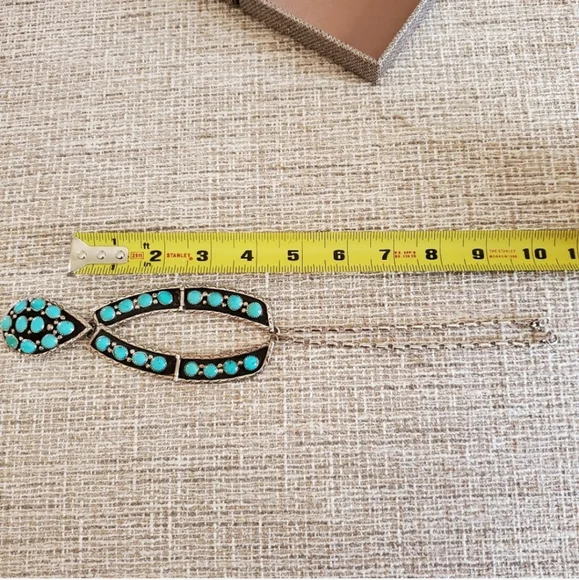COPY - Vintage Sterling Silver and Turquoise Necklace - Picture 4 of 9